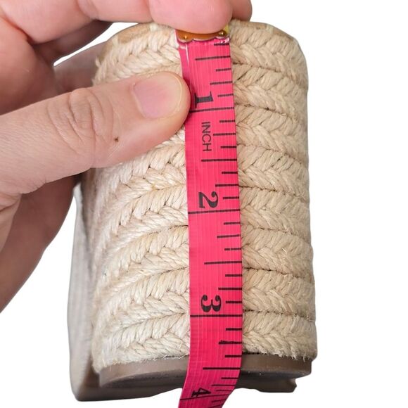 Top Moda Women's 5.5 Ivory Cream Espadrille Chunky Heel Mules Sandals - Picture 12 of 16